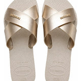 Chinelo Rasteirinha Havaianas Aqua Metallic Feminino Moda