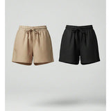 Kit 2 Shorts Bermuda Linho Feminino Cintura Alta Casual Top