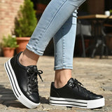 Tênis Feminino Via Marte Solado Flatform Preto Original