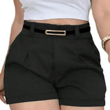 Short Feminino Social Cinto Alfaiataria Tendência Atual