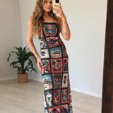 Vestido Tule Estampado Lenços Cariocas