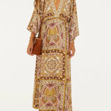 Vestido Transpasse Estampado Sophie