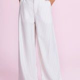 Calça pantalona alfaiataria risca giz