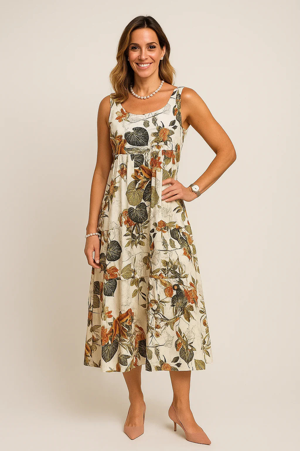 Vestido Flora Longo sem Mangas [Lançamento 2025]