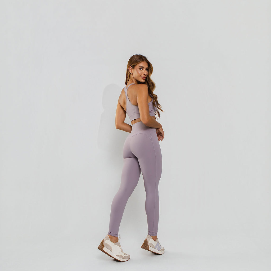 Calça Legging Cós Largo Anatômico Poliamida Premium Lilás LG2400