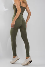 Calça Legging Poliamida Corte Básico Cintura Alta Militar LG2410