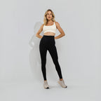 Calça Legging Poliamida Corte Básico Cintura Alta Preto LG2407