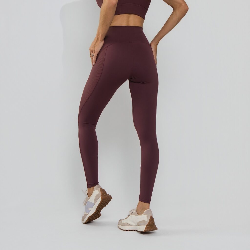 Calça Legging  Premium com Bolso e Recortes Tecido Texturizado Lilás LG2390
