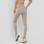 Calça Legging Premium Cós Antômico Superlargo Recorte Texturizado Areia LG2397
