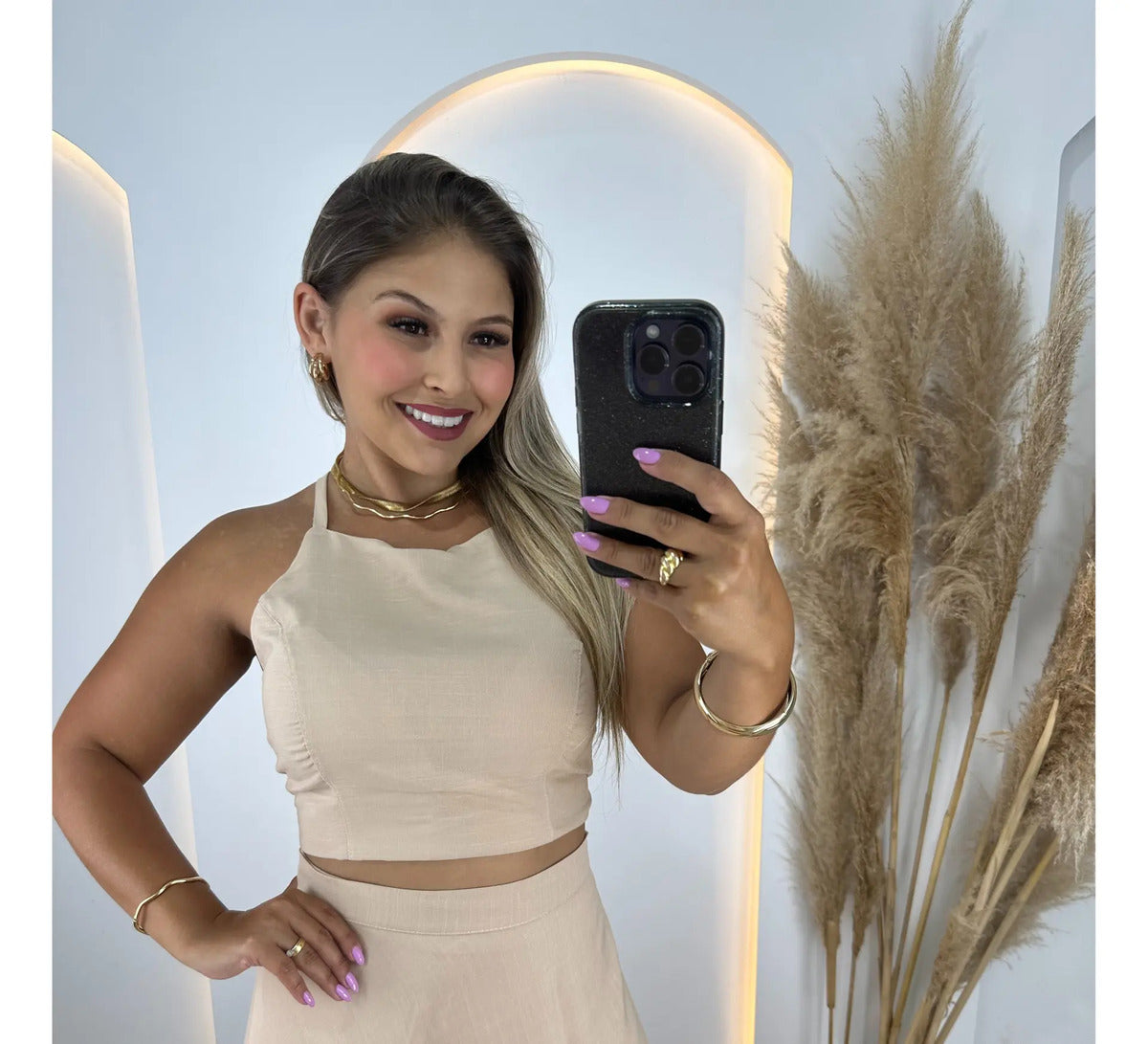 Conjunto Saia + Cropped Modelo Vestido, Social Saia Envelop