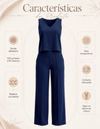 Conjunto Alfaiataria Feminino Moda Social Lycra Pantalona