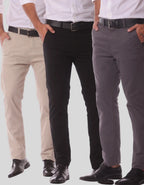 Kit 3 Calça Masculina Sarja Slim Alfaitaria Esporte Fino