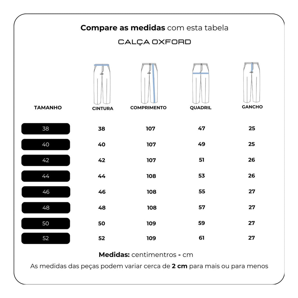 Calça Social Masculina Executivo Em Oxford Premium
