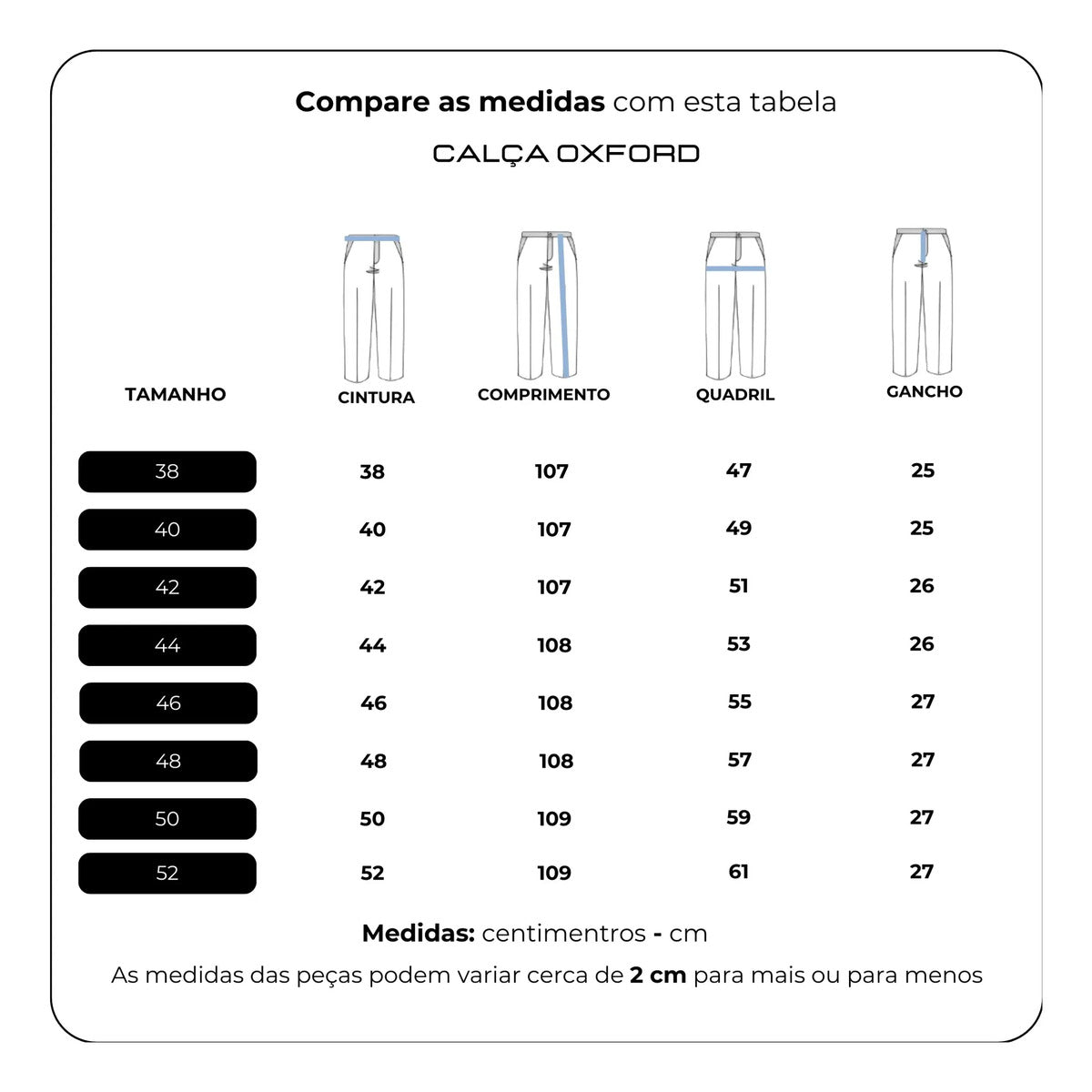 Calça Social Masculina Executivo Em Oxford Premium