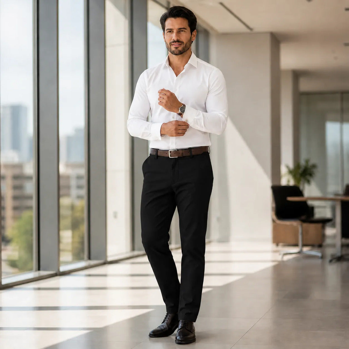 Calça Alfaiataria Masculina Slim Fit Social Sport Fino