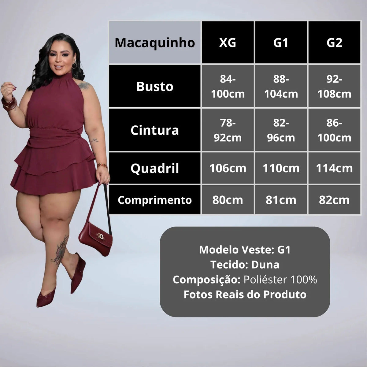 Macaquinho Short-saia Plus Size Feminino Lastex Nas Costas