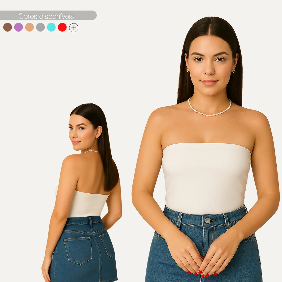 Cropped Top Faixa Tomara Que Caia Tube Blogueira Sensual