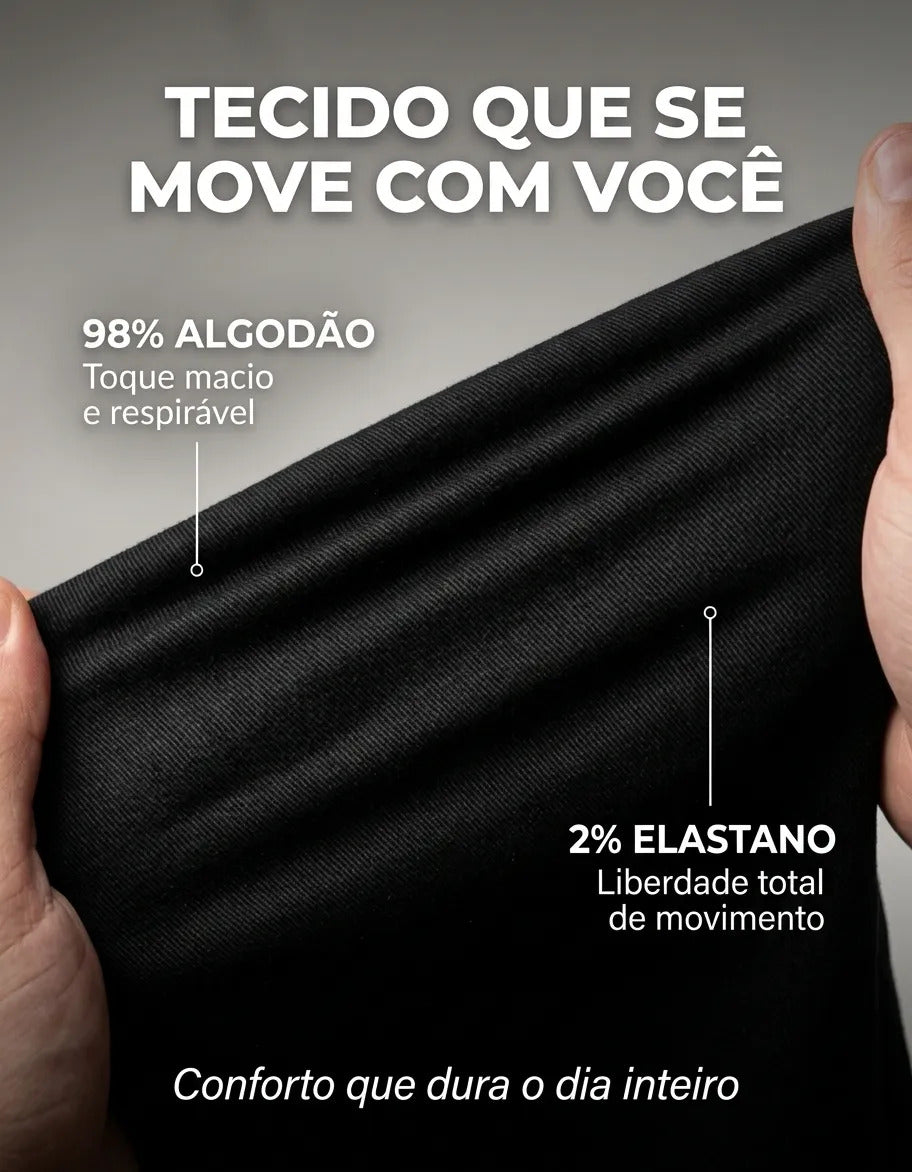 Calça Masculina Sarja Esporte Fino Bolso Faca Lycra Stillger