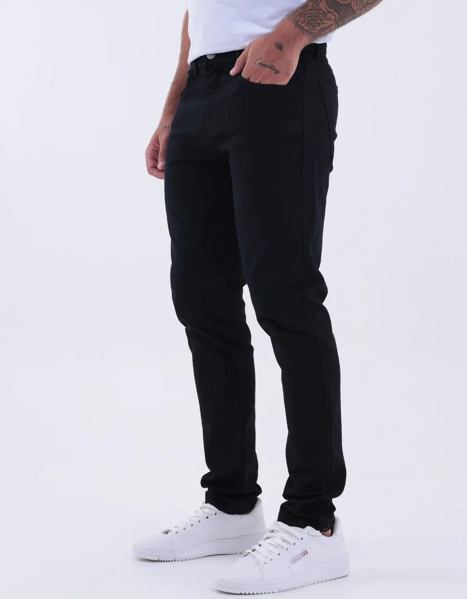 Calça Skinny Preta Masculina Jeans Com Elastano Lycra