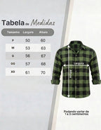 Camisa Social Masculina Xadrez Manga Longa Casual Inverno