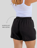 Short Linho Casual Básico Cintura Alta Moda Verão Elegante
