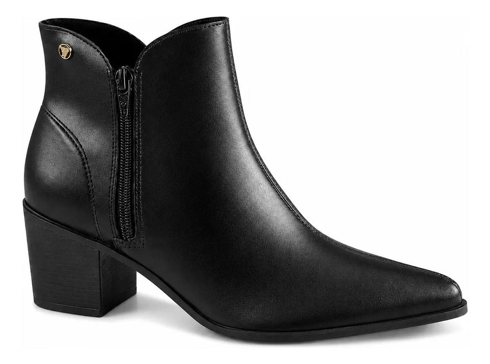Bota Feminina Cano Curto Via Uno Mestiço Com Zíper Original
