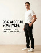 Calça Masculina Sarja Esporte Fino Bolso Faca Lycra Stillger