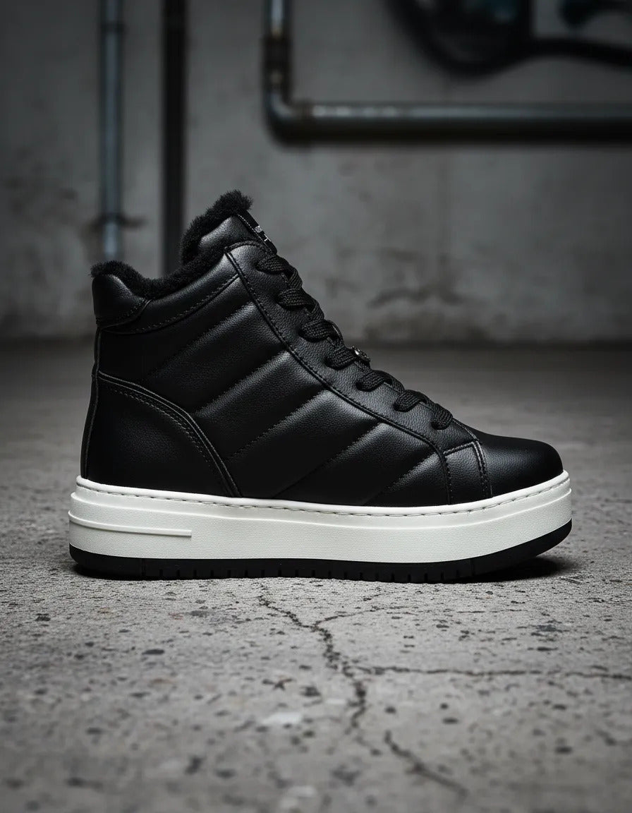 Bota Feminina Via Marte Cano Alto Forrada Conforto 306-003