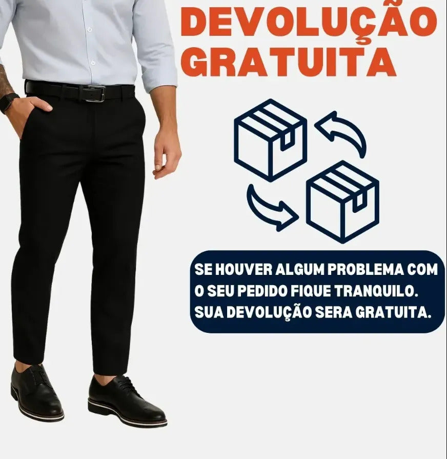 Calça Alfaiataria Masculina Slim Fit Premium Social