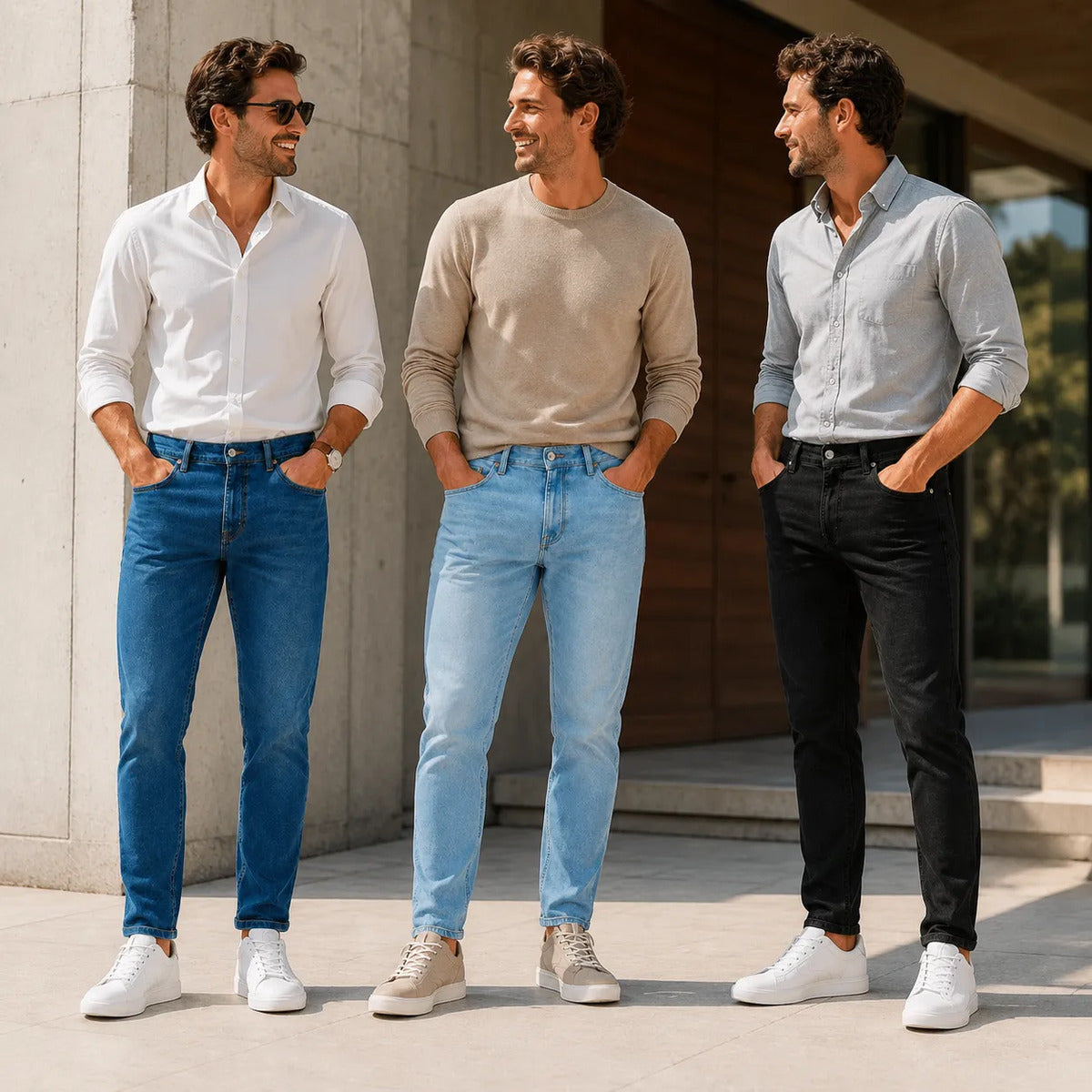Kit 03 Calças Jeans Premium Masculina Elastano Dia A Dia