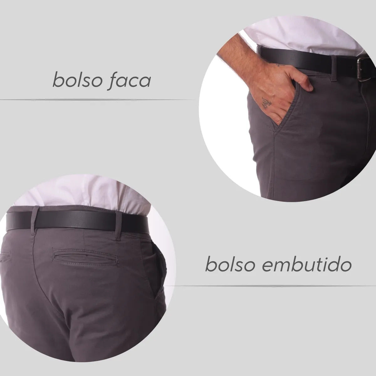 Kit 3 Calça Masculina Sarja Slim Alfaitaria Esporte Fino