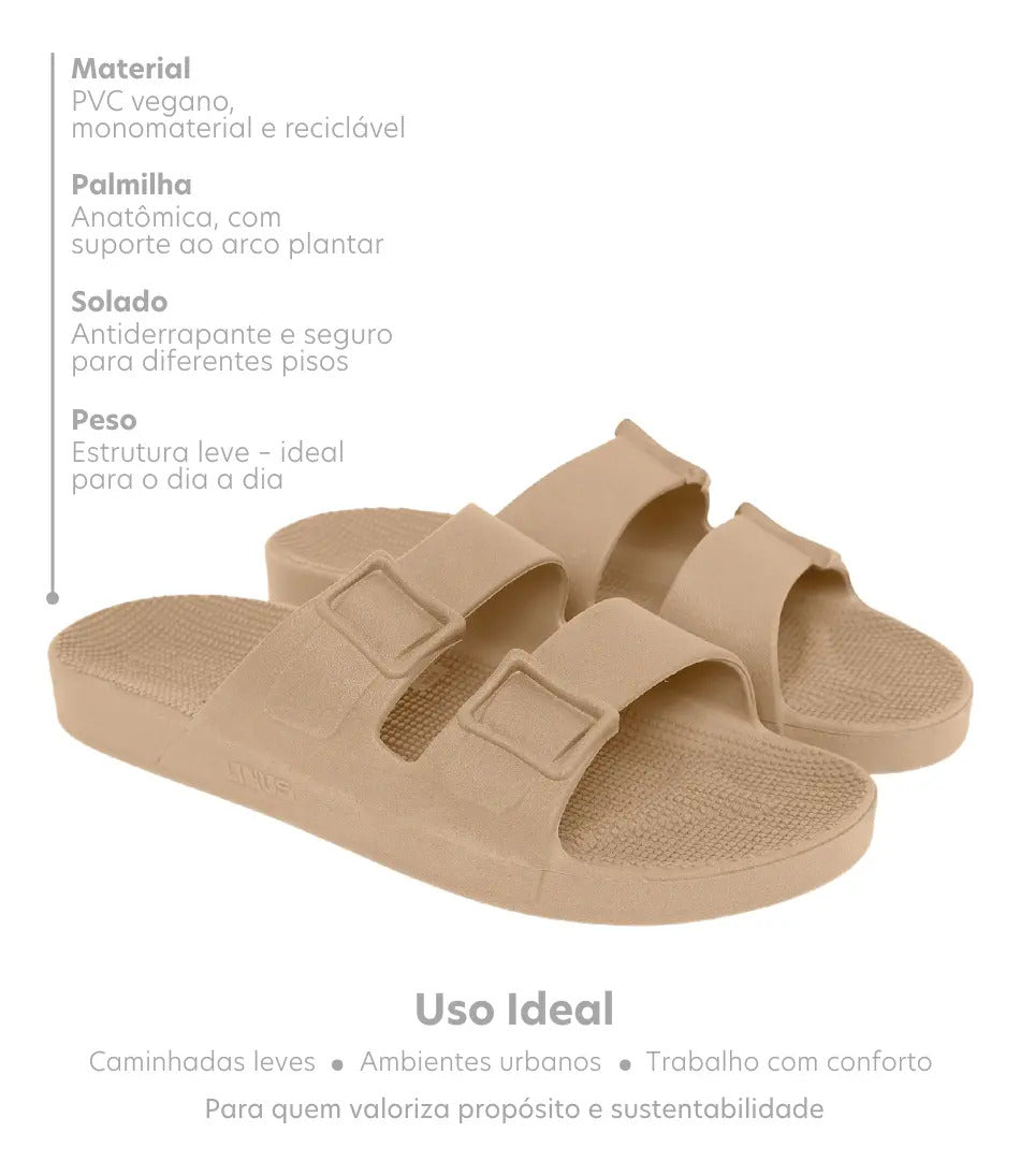 Sandália Chinelo Linus Unissex Clássica Pvc Slip On Areia