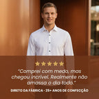 Camisa Manga Longa Slim Fit Social Não Amassa De Microleve