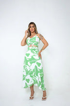 Conjunto Saia  Envelope E Cropped Com Amarração - Verão