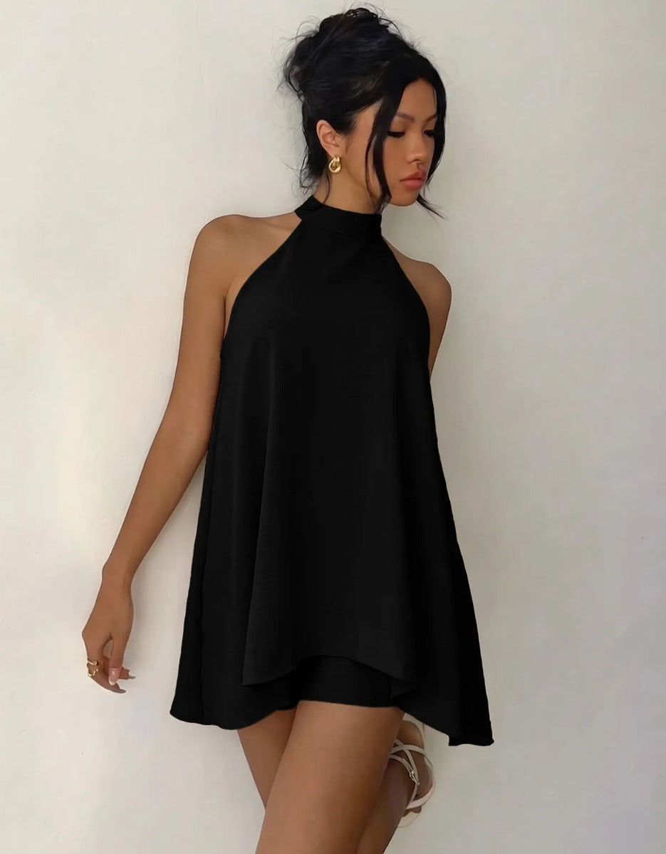Conjunto Feminino Vestido Soltinho Frente Unica Short Verão