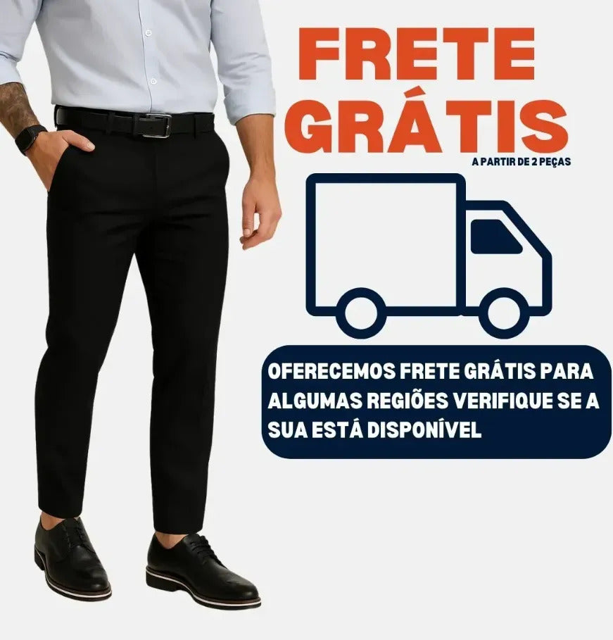 Calça Alfaiataria Masculina Slim Fit Premium Social