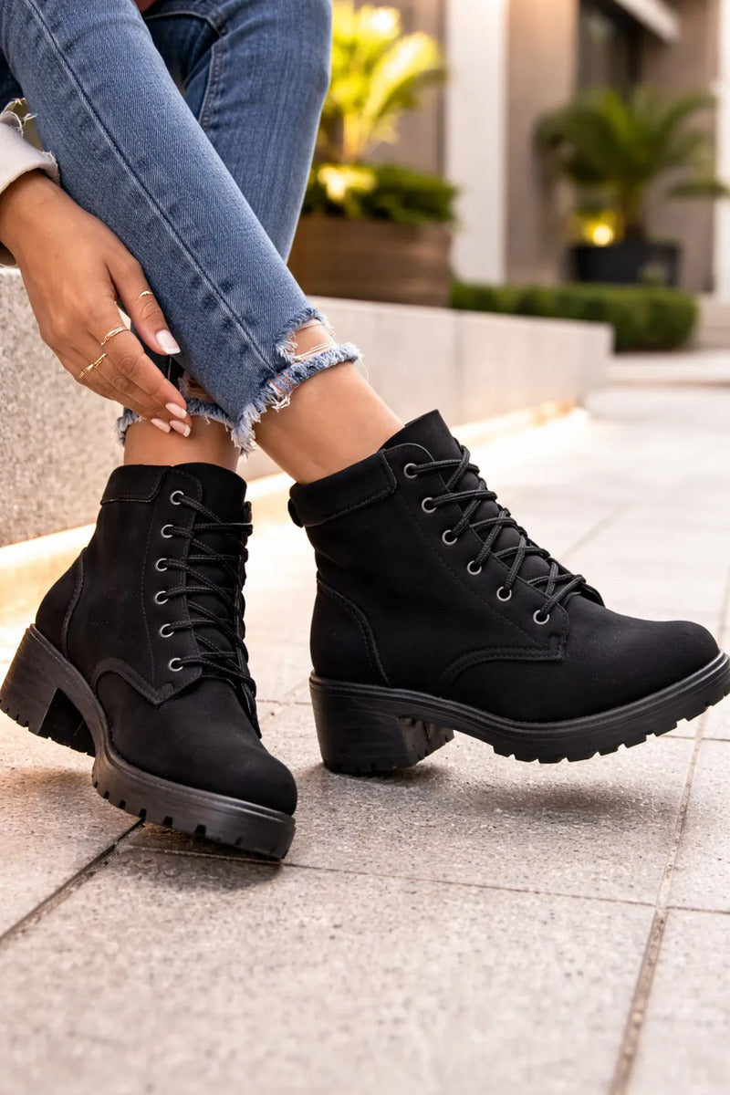 Bota Coturno Feminina Blogueira Tratorado Plataforma Confort