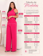 Conjunto Alfaiataria Feminino Moda Social Lycra Pantalona