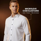 Camisa Manga Longa Slim Fit Social Não Amassa De Microleve