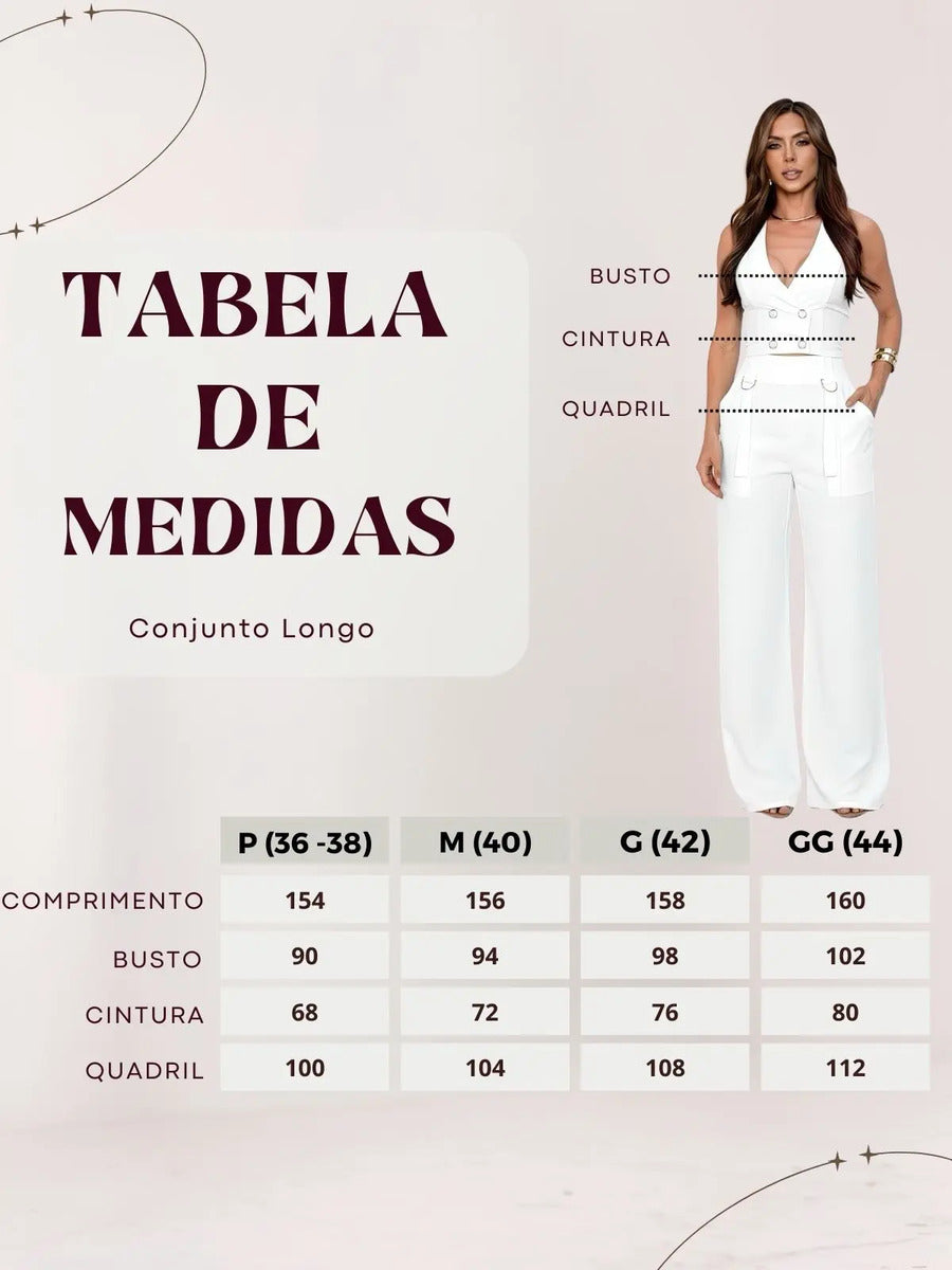 Conjunto Alfaiataria Colete Calça Pantalona Alfaiataria Luxo
