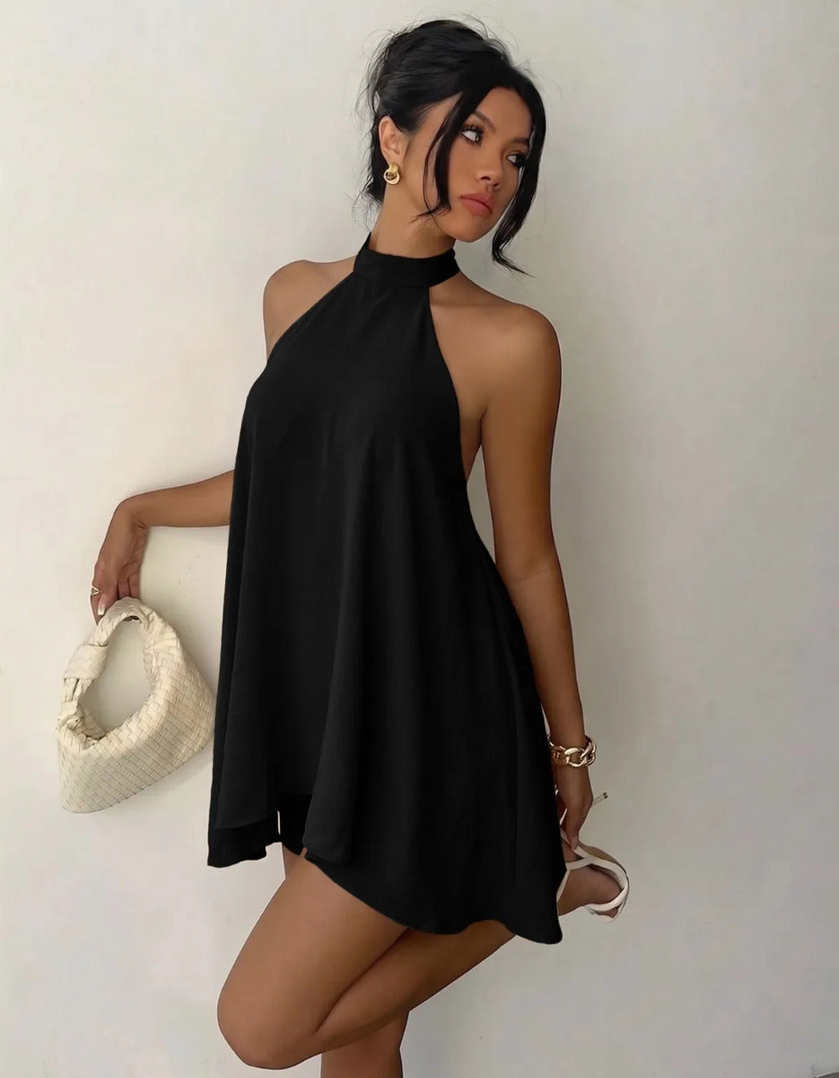 Conjunto Feminino Vestido Soltinho Frente Unica Short Verão