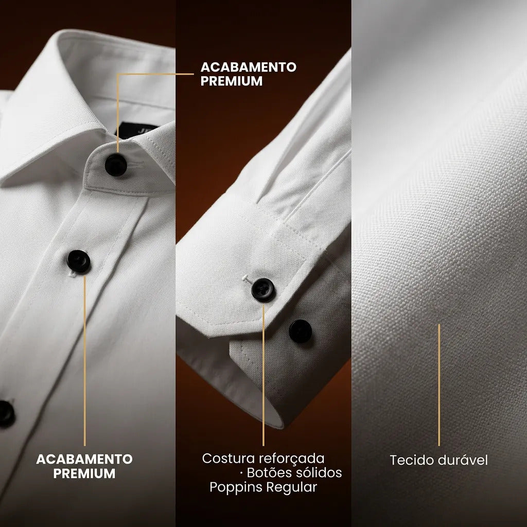Camisa Manga Longa Slim Fit Social Não Amassa De Microleve