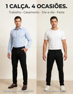 Calça Masculina Sarja Esporte Fino Bolso Faca Lycra Stillger