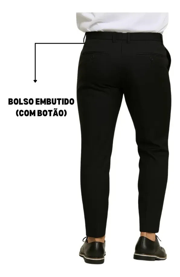 Calça Alfaiataria Masculina Slim Fit Premium Social