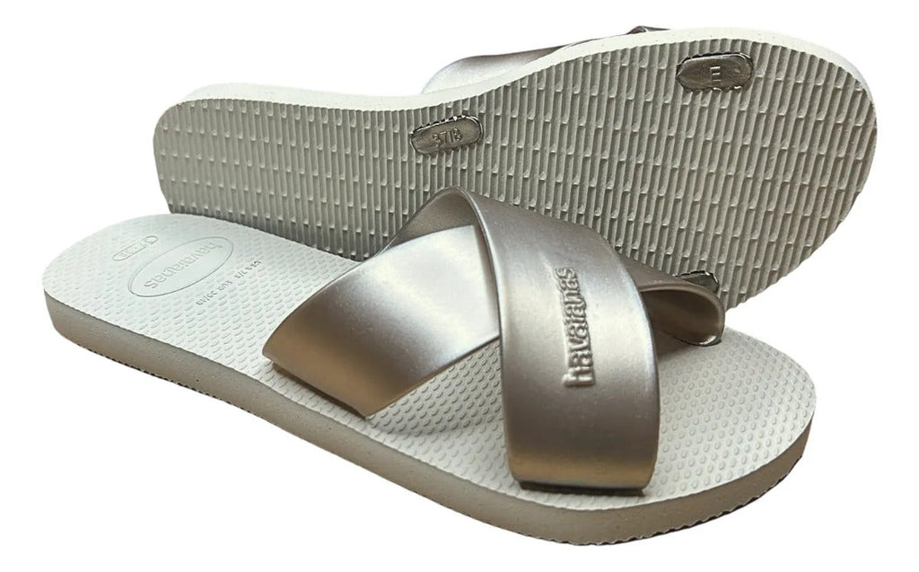 Chinelo Rasteirinha Havaianas Aqua Metallic Feminino Moda