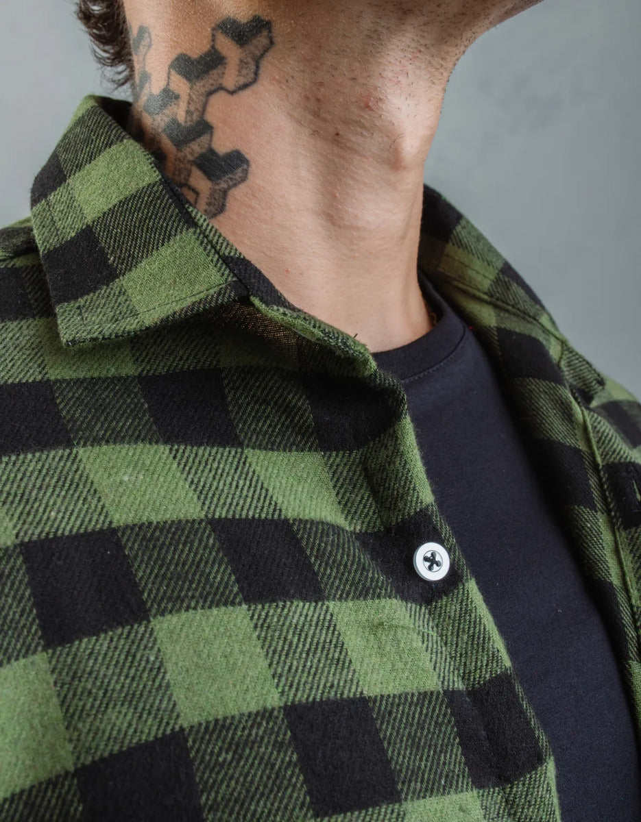 Camisa Social Masculina Xadrez Manga Longa Casual Inverno