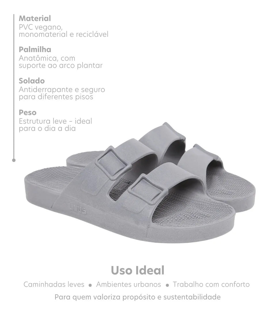 Sandália Chinelo Linus Clássica Unissex Pvc Slip Cor Neblina
