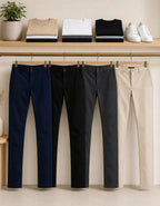 Calça Sarja Masculina Social Slim Elastano Bolso Embutido
