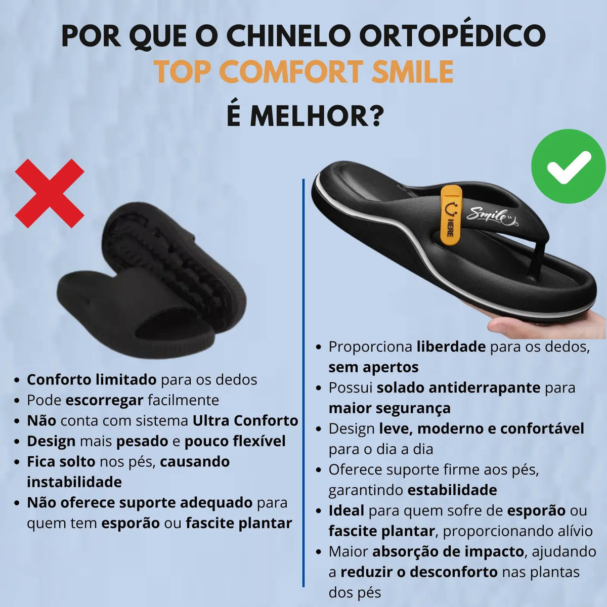 Chinelo Ortopédico Ultra Macio Smile