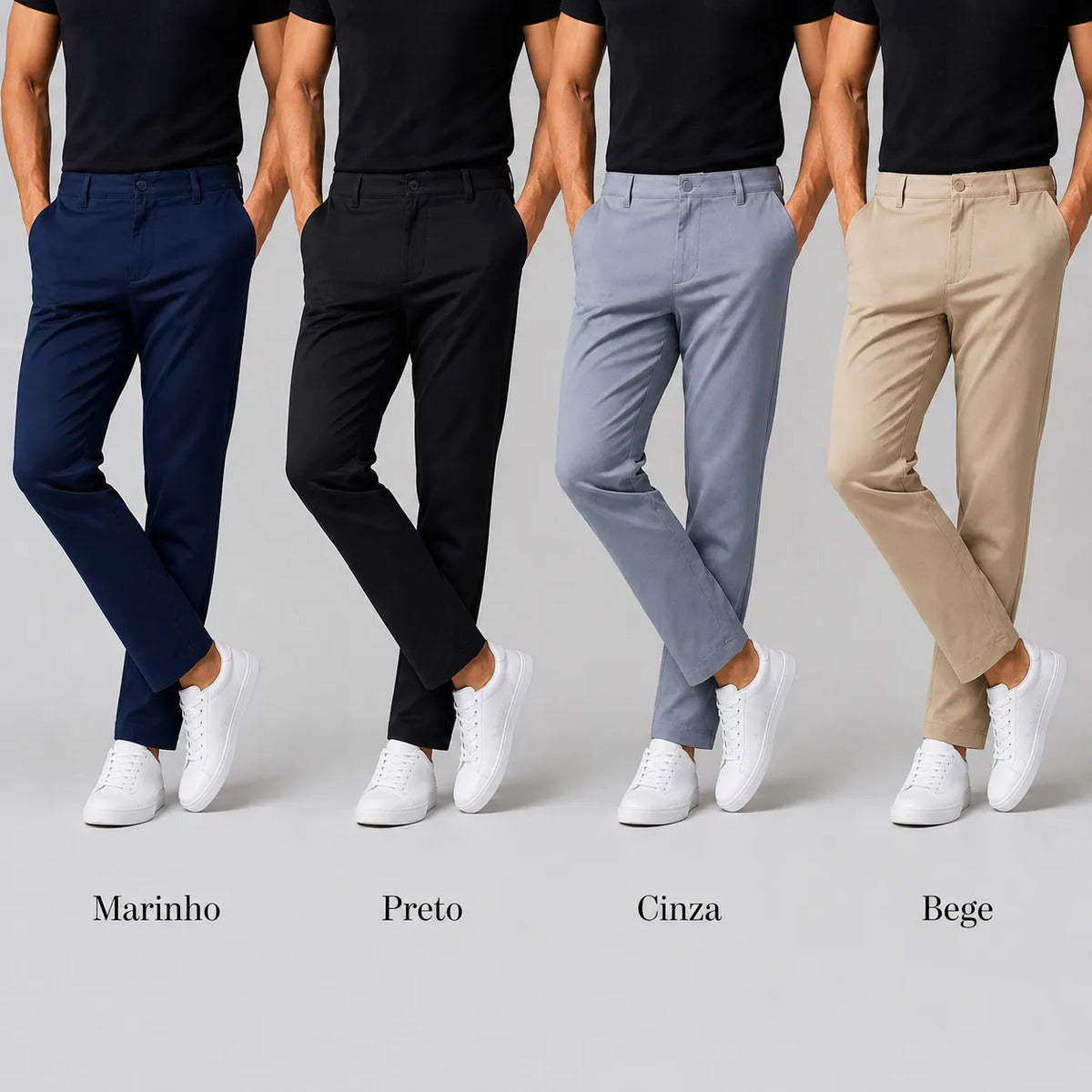 Calça Alfaiataria Masculina Slim Fit Social Sport Fino